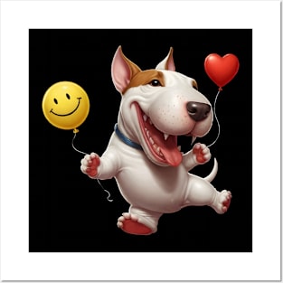 bull terrier dog Posters and Art